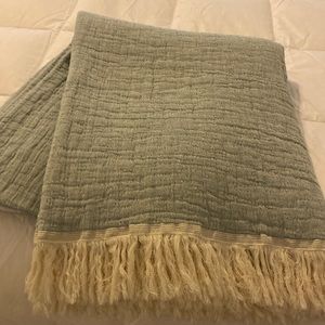 Texteis Penedo greenish blue sofa couch throw.